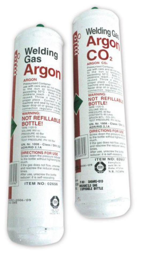 Disposable CO2/Argon Mix Gas Bottles