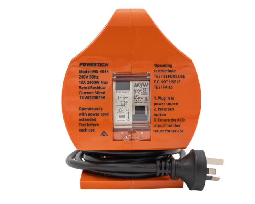 Portable 15A to 10A Mains Plug Adaptor with RCD