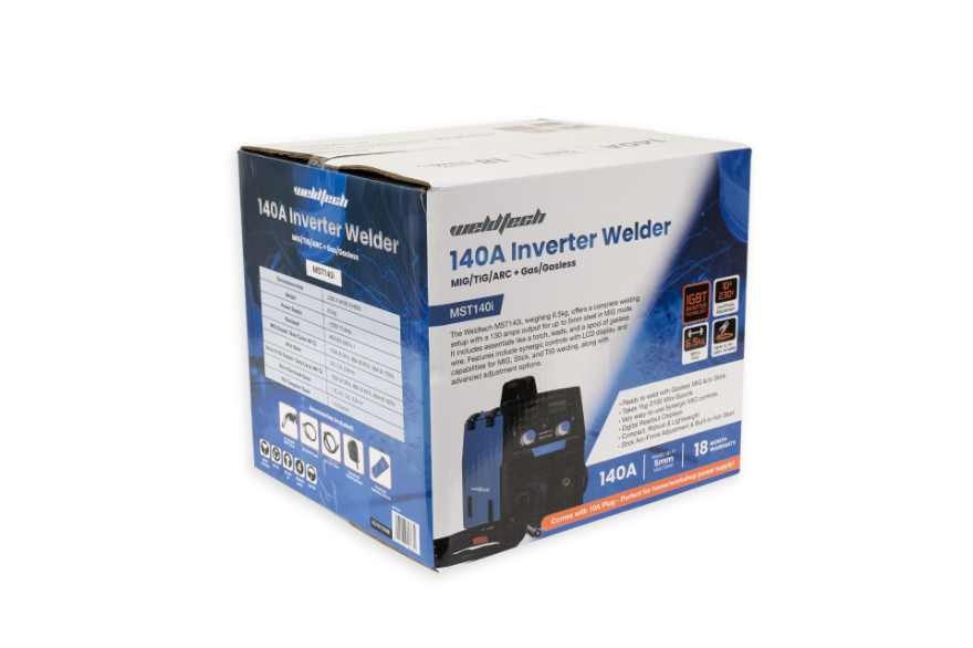 Weldtech MST140i 140A Gas/Gasless MIG/TIG/ARC Inverter Welder