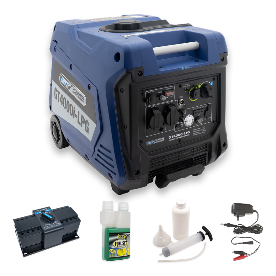 GT Power GT4000I LPG 4000W/5kVA Inverter Generator Solar Backup Package